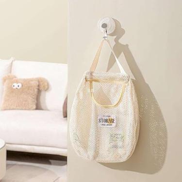 Imagem de Bolsa de armazenamento de roupas pendurada que economiza espaço – para itens pequenos, material de malha respirável, comporta meias e roupas íntimas, organizador de armazenamento de meias de parede