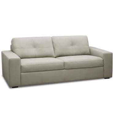 Imagem de Sofá 3 Lugares Para Sala de Estar Living 205cm Vienne L06 Couro Cinza Claro - Lyam Decor