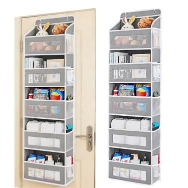 Imagem de Pomodee Organizador de porta para armazenamento, 5 prateleiras, organizador de armário suspenso de grande capacidade, prateleiras suspensas para porta, berçário, quarto, banheiro (40 x 16 cm x 157 cm