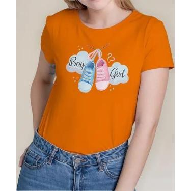 Imagem de Camiseta Camisa Adulto Feminina Masculina Algodão Chá Revelação Boy ou