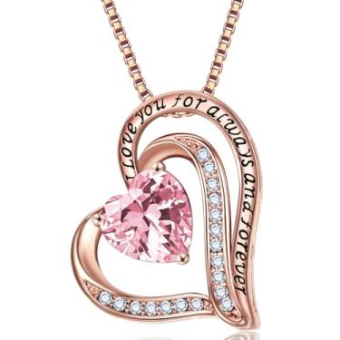 Imagem de Colares com pingente de cristal de pedra do mês de nascimento para mulheres, presente de aniversário dos namorados, dia das mães, colar de namorada, joia de coração de filha, aniversário para ela, ON