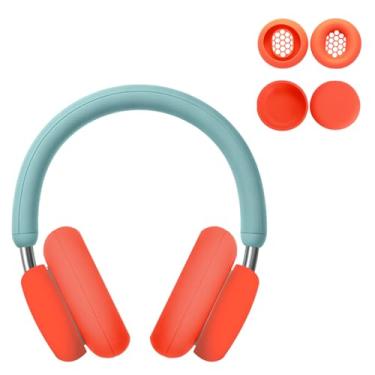 Imagem de KONXISA Capa para CMF by Nothing Headphone Pro, 2 conjuntos de capa de silicone para suor, capa protetora para fones de ouvido/faixa de cabeça, protetor de capa, lavável, à prova de arranhões, laranja