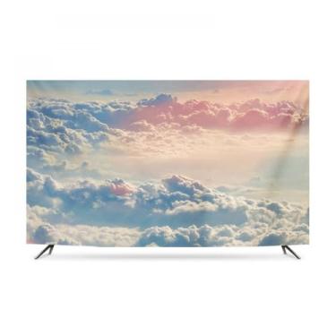 Imagem de Capa contra poeira para TV interna de 32 a 80 polegadas Protetor de tela de TV com impressão de alta qualidade Universal Desktop Capas de tela de cristal líquido curvadas para pendurar na parede Capa