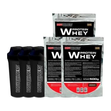 Imagem de Kit 3X Whey Protein 500G+ 3X Coqueteleira - Bodybuilders