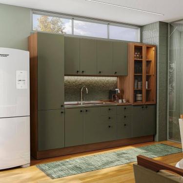 Imagem de Cozinha Modulada Pixel Kappesberg 100% Mdp Canela-verde Frevo 280cm