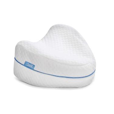 Imagem de Travesseiro Ortopédico para Pernas Apoio Ergonômico para Joelhos Quadril Coluna Lombar Ciático Capa Lavável e Macia.