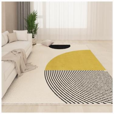 Imagem de SPXMQSS Tapetes grandes para sala de estar, antiderrapante, antiderrapante para quarto, tapetes macios de lã sintética lavável para sala de estar, quarto, escritório - fácil de limpar, bege/cinza