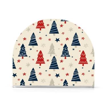 Imagem de Qilmy Bonito suporte de guardanapo de acrílico para árvore de Natal, porta-guardanapos para mesas cozinha restaurante decoração de casa, suporte decorativo moderno para guardanapos de coquetel de