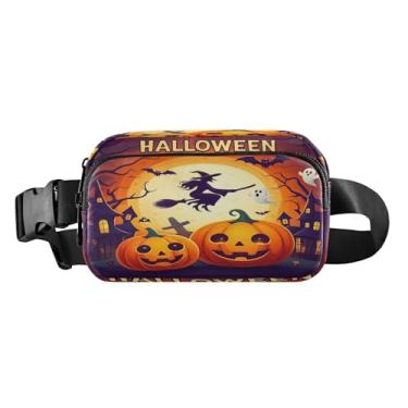 Imagem de CEBUGI Mini pochetes de caminhada para homens e mulheres, abóboras de Halloween, modernas, resistentes à água, com cinto ajustável para treino, viagem, corrida