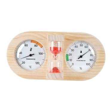 Imagem de Bothyi Termômetro, Higrômetro e Temporizador para Sauna - Medidor de Temperatura e Umidade - Acessórios para Sauna - Higrotermógrafo 3 em 1 para SPA Casa, Vermelho
