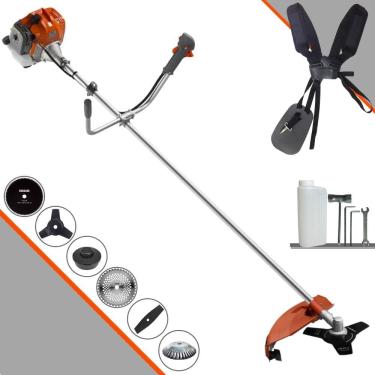 Imagem de Máquina de Cortar Grama Lateral À Gasolina Tekna RL520ACG2 52cc 2HP de Potência 13.000rpm Roçadeira Multifuncional Completa Com 6 Opções de Cortes