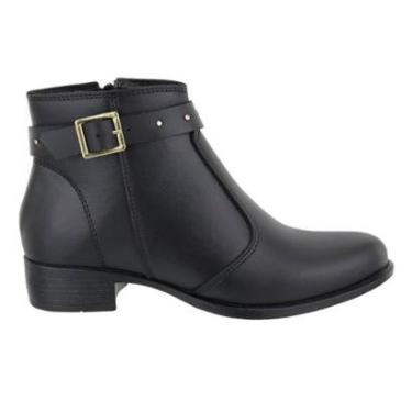 Imagem de Bota Coturno Feminina Cano Curto Zíper Lateral Bota Casual Dia a Dia-Feminino