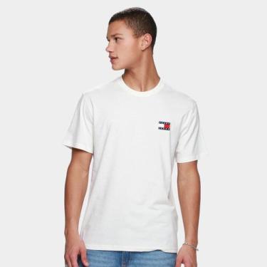 Imagem de Camiseta Tommy Jeans Casual Masculina, Branco, M
