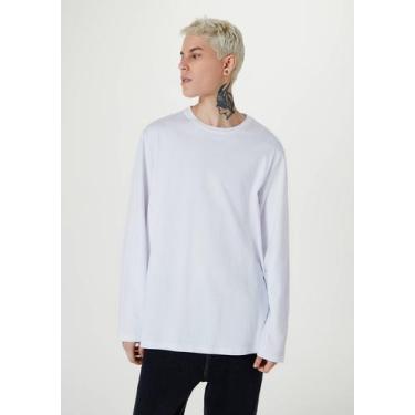 Imagem de Camiseta Básica Masculina Manga Longa Super Cotton - hering, P, Branco