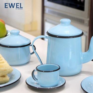 Imagem de Cafeteira Tradicional Esmaltada Azul Claro 1,1 L Ewel