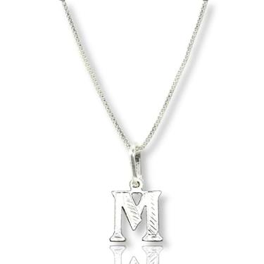 Imagem de Colar Corrente Veneziana Pingente Letra Inicial Nome Prata (M)