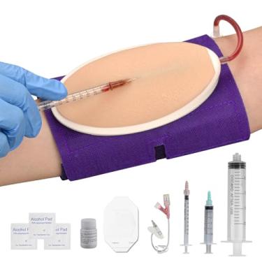 Imagem de SimCoach Kit De Prática De Flebotomia E Punção Venosa, Kit De Prática De Iv Vestível Com Agulhas, Kit De Prática De Injeção/Inserção Iv Para Estudantes De Medicina, Branco