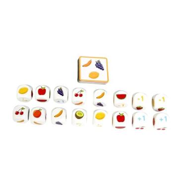 Imagem de KiBcsLic Jogo de dados infantil com cartas de frutas para viagens, unissex, brinquedo educativo e divertido para desenvolver o raciocínio.