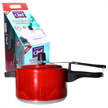 Imagem de Panela de Pressão Vermelha com Valvula de Segurança de Silicone Bon Chef 2,5 litros