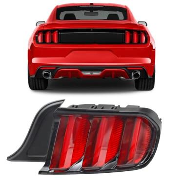Imagem de Conjunto de luzes traseiras de LED compatível com Ford Mustang 2015-2020, lente vermelha de LED, lado direito do passageiro