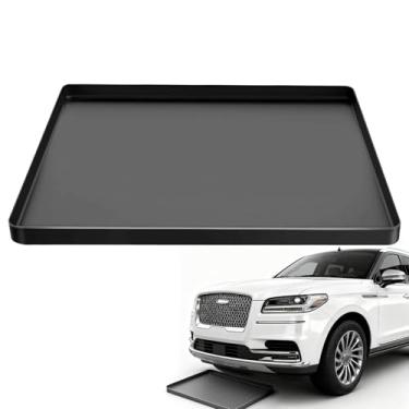 Imagem de Tapete de drenagem de óleo para embaixo do carro, 86 x 55 cm, tapete de derramamento de óleo de silicone, com borda elevada, bandeja de gotejamento de óleo para troca de carro, bandeja de drenagem de