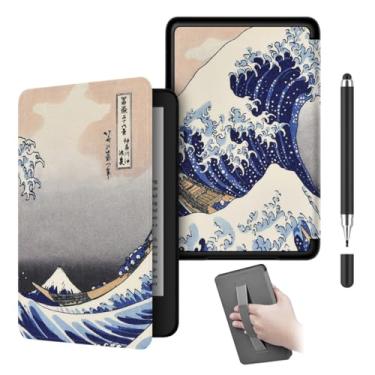 Imagem de Akacy Capa de TPU leve com estampa pintada com alça de pulso para Kindle Paperwhite 6.0 (Geração 2022/2024, números de modelo C2V2L3 e RS23CV), fina e leve (9)