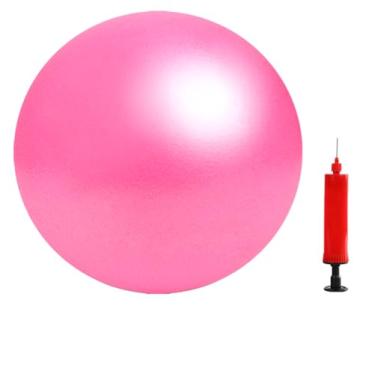 Imagem de JUFANGFIN Bola de exercícios de Pilates de 22 cm para ioga, barra, fitness e fisioterapia, mini bola de equilíbrio para exercícios em casa inclui bomba para fácil inflação (rosa)