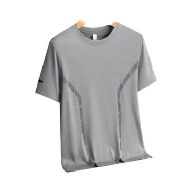 Imagem de Camiseta De Corrida Masculina De Verão Em Seda Gelada, Secagem Rápida,
