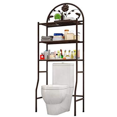 Imagem de Prateleira de armazenamento sobre vaso sanitário, suporte de piso de 3 camadas, suporte de armazenamento sobre máquina de lavar, organizador multifuncional de utensílios de banho. (B)