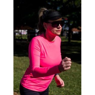 Imagem de Camiseta UV Feminina Proteção Solar Manga Longa Rosa Neon - Evebeach, 