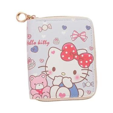 Imagem de Carteira De Moedas Hello Kitty Fofa Para Meninas, Bolsa Dobrável De Co