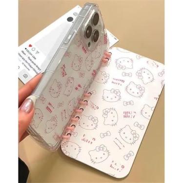Imagem de Capa Flip Notebook com Suporte para Celular para iPhone 16 15 14 13 12 11 Pro Max Plus, Capa Macia, TMKT, para iPhone 14 Plus