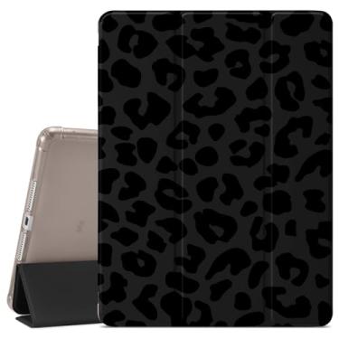 Imagem de VibrantFruitique Capa Coquette com estampa de leopardo para iPad (A16) 11ª geração 2025 11 polegadas/10ª geração 2022 10,9 polegadas, capa de chita preta, suporte para lápis, traseira de TPU macio