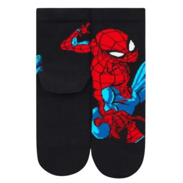 Imagem de Meias Infantil Homem-Aranha Cano Médio Lupo, Preto, 24 a 29