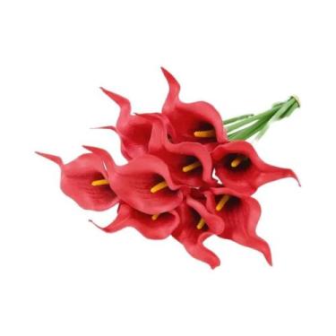 Imagem de Flores De Lírio Calla Brancas Artificiais 2 5 Peças Decoração De Festa