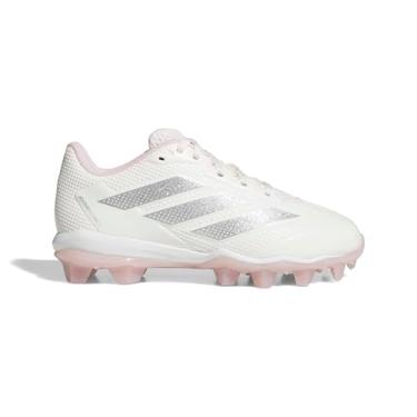 Imagem de adidas Unissex-Child Adizero Instinct 2.0 Softball moldado, Branco giz/prata metálico/rosa claro, 17