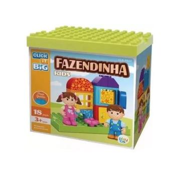 Imagem de Fazendinha Kids Blocos De Montar 18 Peças Infantil - Click It