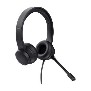 Imagem de Headset Trust Ayda, Microfone Rebatível, Design Leve, Para PC, Conexão 3.5mm, Preto - 25087-Unissex