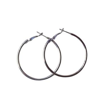 Imagem de Argola Pequena em Aço Inoxidável, Prateada, 3cm, Hipoalergênica, Design Minimalista