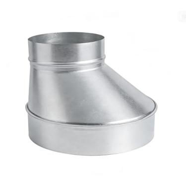Imagem de ZOWZEA Redutor e aumentador de dutos excêntricos de 25 a 15 cm, adaptador de duto de ar deslocado galvanizado, conector de tubo de metal redondo para exaustor de cozinha, ventilador de banheiro e