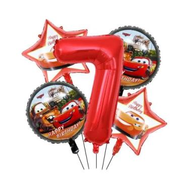 Imagem de Conjunto De Balões De Folha Do Lightning McQueen Para Decoração De Fes
