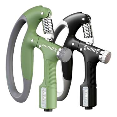 Imagem de Hand Grip Ajustável 10-100 kg Fortalecedor de Mãos, Punhos e Antebraço Para Treino em Casa, Academia e Escritório Compacto e Portátil para Reabilitação (Preto)