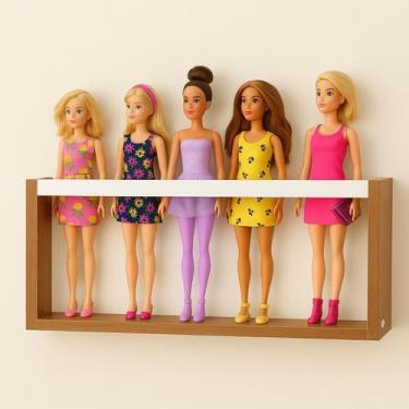 Imagem de Prateleira Para Boneco Marrom Ripa Color - Arte Cedro Decoração