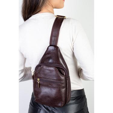 Imagem de Mini mochila feminina transversal de couro liso Jenny-Feminino