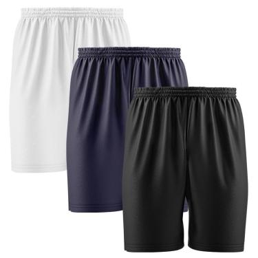 Imagem de Kit 3 Calção Short Futebol Basquete Vôlei Bermuda Dry Treino Academia-Masculino