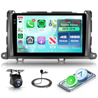 Imagem de Rimoody 4G + 128G Android 15 estéreo automotivo para Toyota Sienna 2011 2012 2013 2014 com carplay sem fio Android Auto, tela de 23 cm na célula, rádio veicular com GPS/Bluetooth 5.0/FM RDS/EQ/5G-WiFi