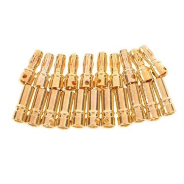 Imagem de 10 pares de conectores banana banhados a ouro de 3,5 mm para bateria de partida eletrônica RC macho + conector fêmea