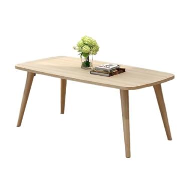 Imagem de Mesa de centro estilo nórdico, mesa de centro de perna de madeira maciça, mini mesa de sala de estar, mesa de chá pequena simples moderna