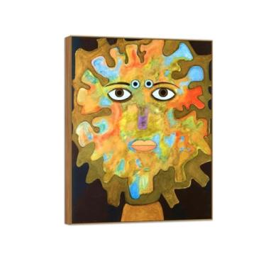 Imagem de Victor Brauner Famosa pintura em tela de arte de parede pronta para pendurar sem título 9 imagens em moldura de madeira para decoração de sala de estar 40 x 50 cm 16 x 20 pol