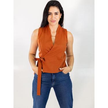 Imagem de Blusa Feminina Linho Viscose Modelo Envelope Anticorpus-Feminino